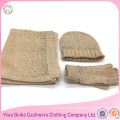 Wholesale popular style wool material lady winter knitted hat scarf set for girls